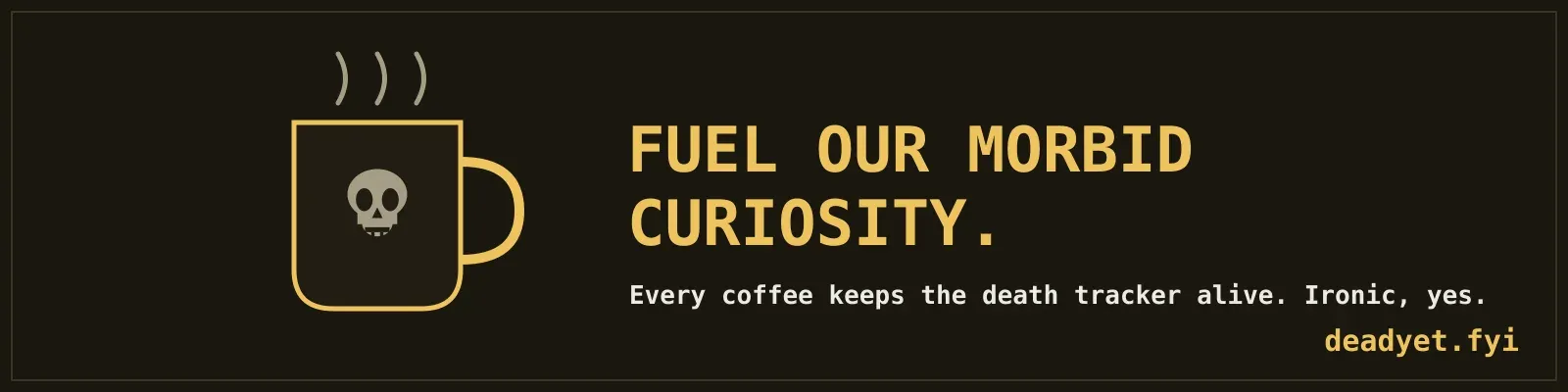 A coffee-themed DeadYet ad