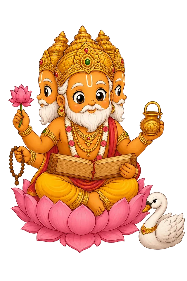 Brahma drawn as a toddler