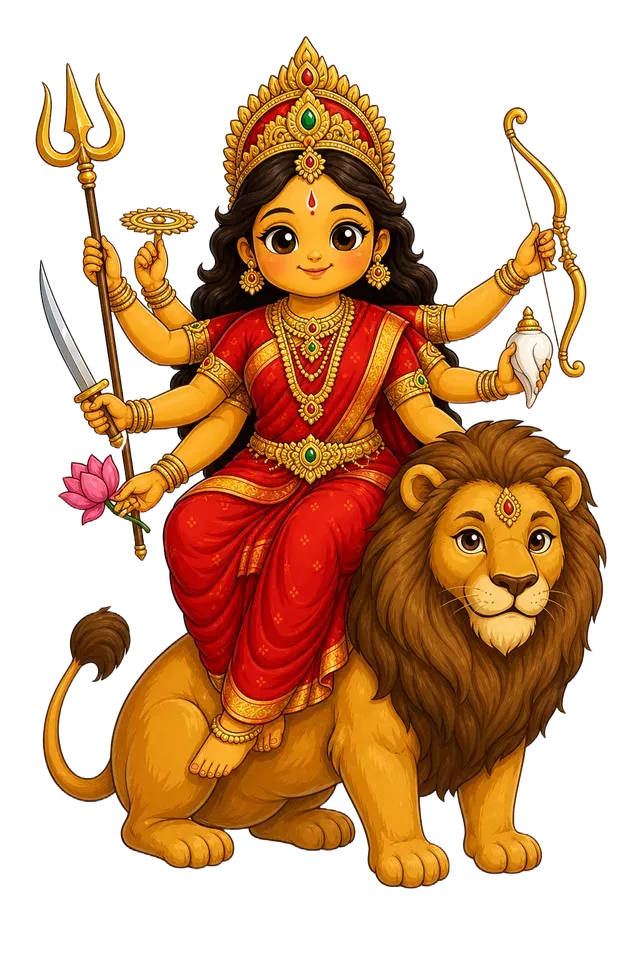 Durga drawn as a toddler
