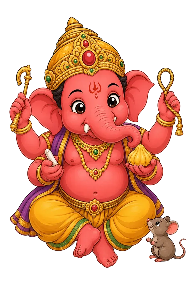 Ganesha drawn as a toddler