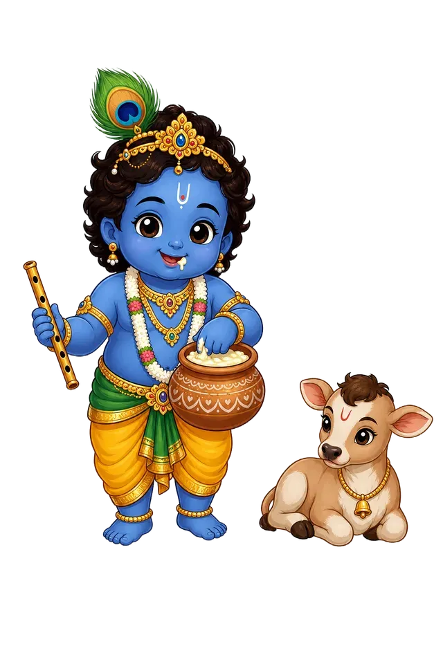 Krishna drawn as a toddler