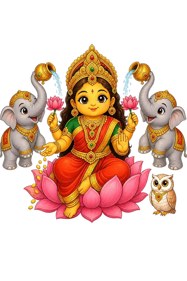 Lakshmi drawn as a toddler