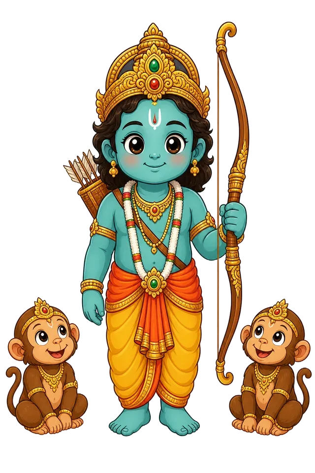 Rama drawn as a toddler