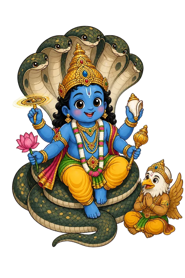Vishnu drawn as a toddler